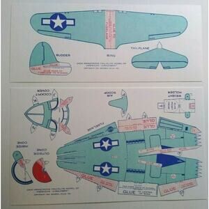 Airplane Toy Jack Armstrong Tru-Flite Model Of American Aircobra 1944 GM Plane